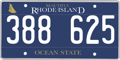 RI license plate 388625