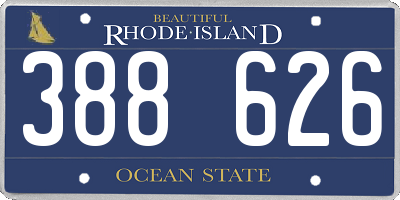 RI license plate 388626