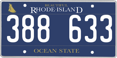 RI license plate 388633