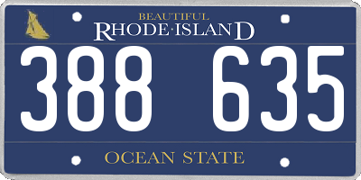 RI license plate 388635