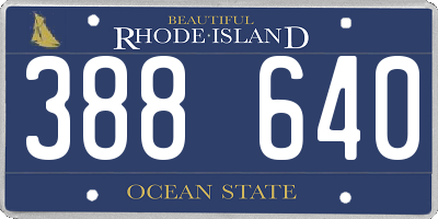 RI license plate 388640