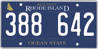 RI license plate 388642
