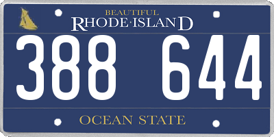 RI license plate 388644