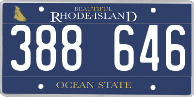 RI license plate 388646