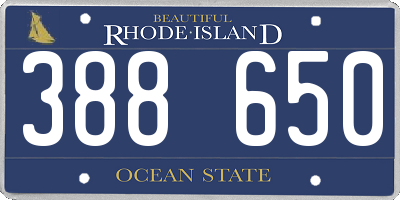 RI license plate 388650