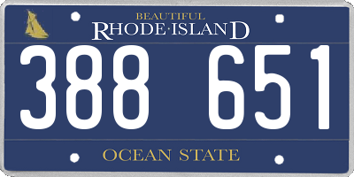 RI license plate 388651