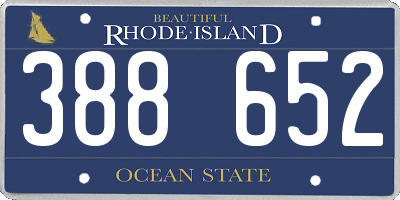 RI license plate 388652