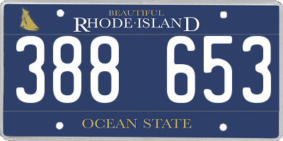 RI license plate 388653