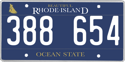RI license plate 388654