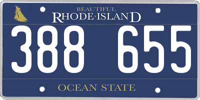RI license plate 388655