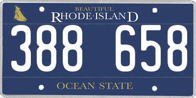 RI license plate 388658