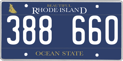 RI license plate 388660