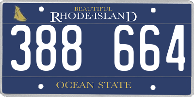 RI license plate 388664