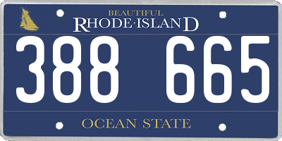RI license plate 388665