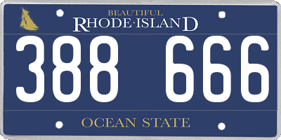 RI license plate 388666