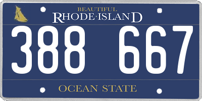 RI license plate 388667