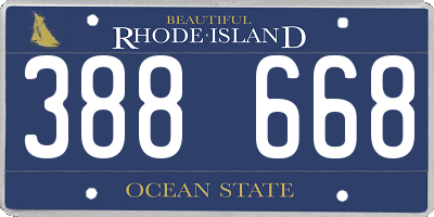RI license plate 388668