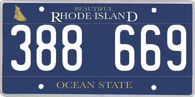 RI license plate 388669