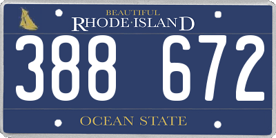 RI license plate 388672