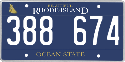 RI license plate 388674