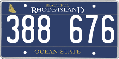RI license plate 388676