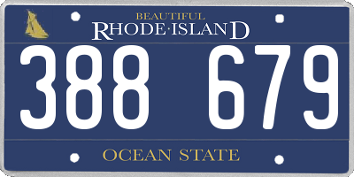 RI license plate 388679