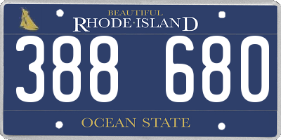 RI license plate 388680