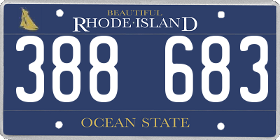 RI license plate 388683