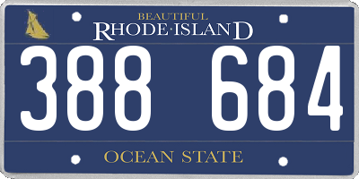 RI license plate 388684