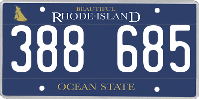 RI license plate 388685