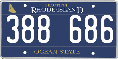 RI license plate 388686