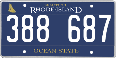 RI license plate 388687