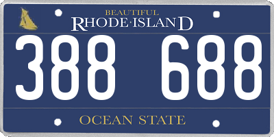RI license plate 388688