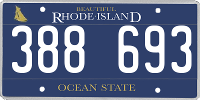 RI license plate 388693