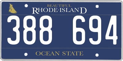 RI license plate 388694
