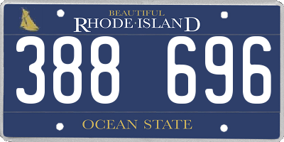 RI license plate 388696