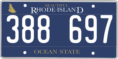 RI license plate 388697