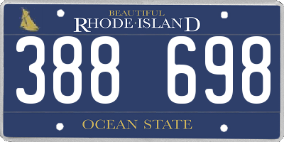 RI license plate 388698
