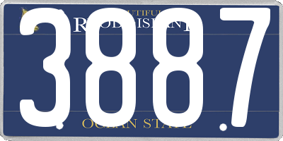 RI license plate 3887