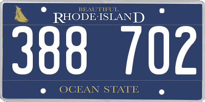 RI license plate 388702