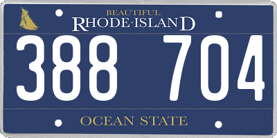 RI license plate 388704