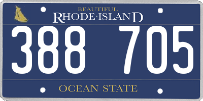 RI license plate 388705
