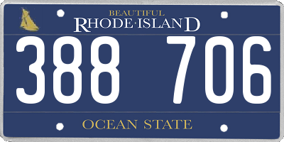 RI license plate 388706