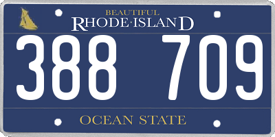 RI license plate 388709