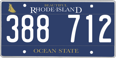 RI license plate 388712