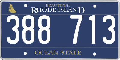 RI license plate 388713