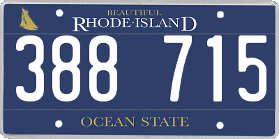 RI license plate 388715