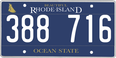 RI license plate 388716
