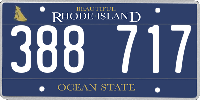 RI license plate 388717