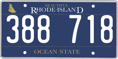 RI license plate 388718